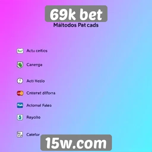 Métodos de pagamento aceitos na 69k bet